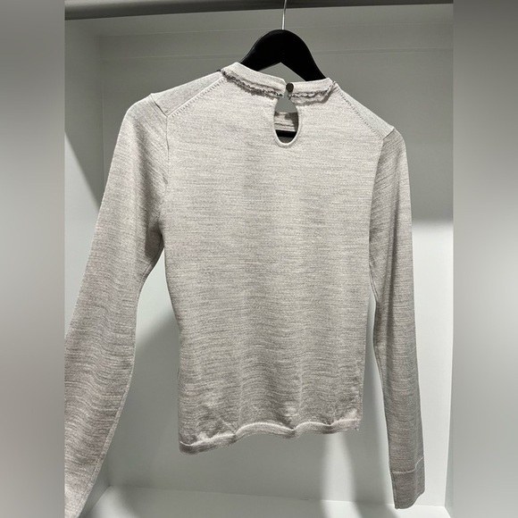 New J Crew Carolyn Embellished Fitted Crewneck Sweater Merino Wool $98 small - Picture 5 of 10